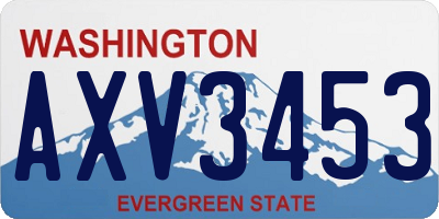 WA license plate AXV3453