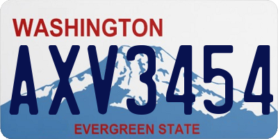 WA license plate AXV3454