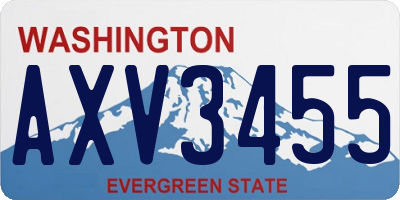 WA license plate AXV3455
