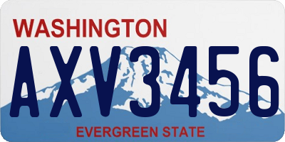 WA license plate AXV3456