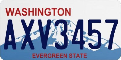 WA license plate AXV3457