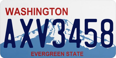 WA license plate AXV3458
