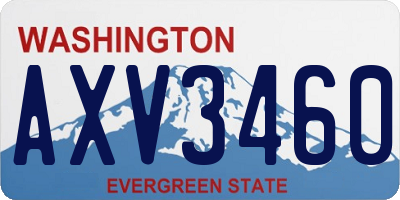 WA license plate AXV3460