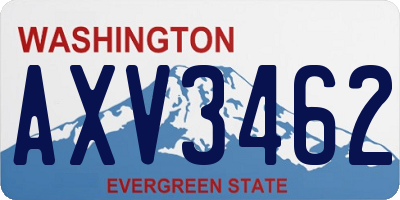 WA license plate AXV3462