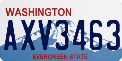 WA license plate AXV3463