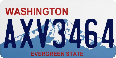 WA license plate AXV3464
