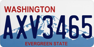 WA license plate AXV3465