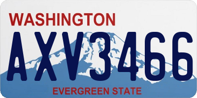 WA license plate AXV3466