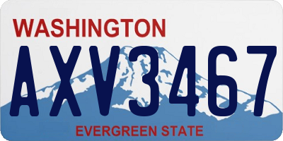 WA license plate AXV3467