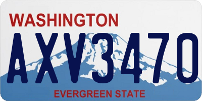 WA license plate AXV3470