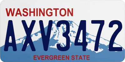 WA license plate AXV3472