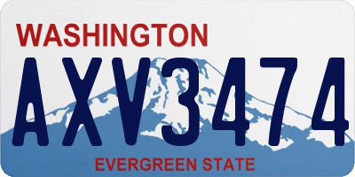 WA license plate AXV3474