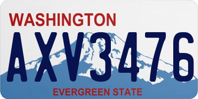 WA license plate AXV3476