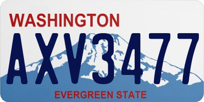 WA license plate AXV3477