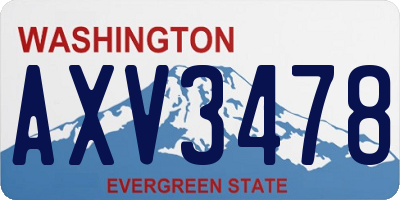 WA license plate AXV3478