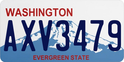 WA license plate AXV3479