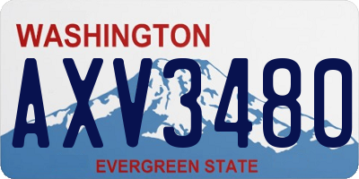 WA license plate AXV3480