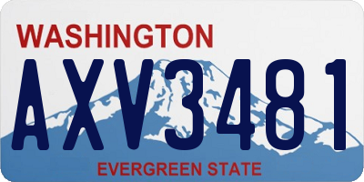 WA license plate AXV3481