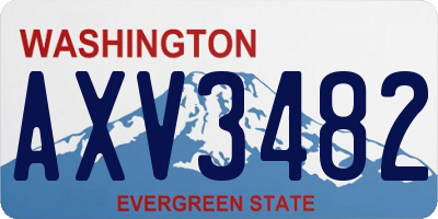 WA license plate AXV3482