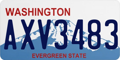 WA license plate AXV3483