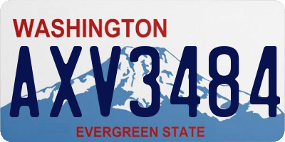 WA license plate AXV3484