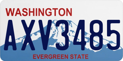 WA license plate AXV3485