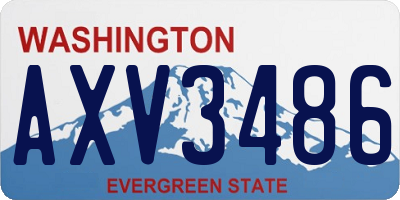 WA license plate AXV3486