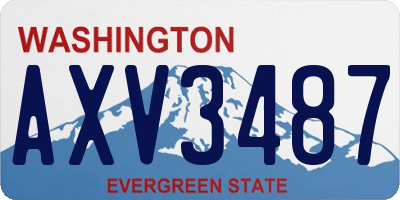 WA license plate AXV3487
