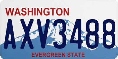 WA license plate AXV3488