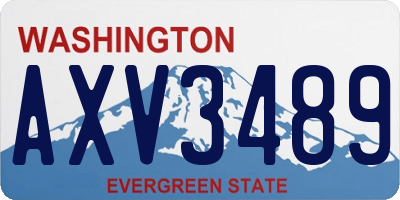 WA license plate AXV3489