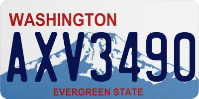 WA license plate AXV3490