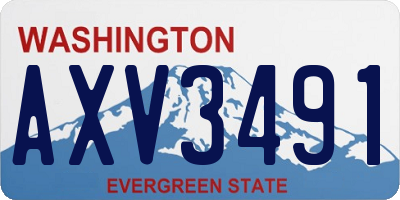 WA license plate AXV3491