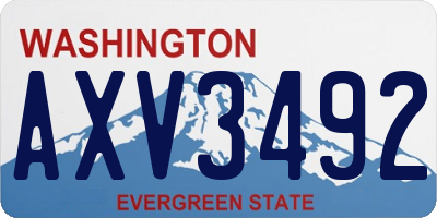 WA license plate AXV3492