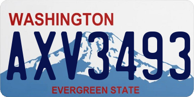 WA license plate AXV3493