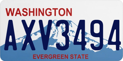 WA license plate AXV3494