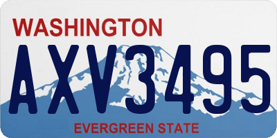 WA license plate AXV3495