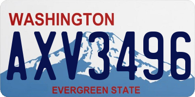 WA license plate AXV3496