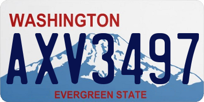 WA license plate AXV3497