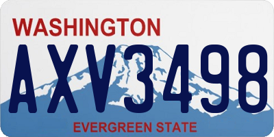 WA license plate AXV3498