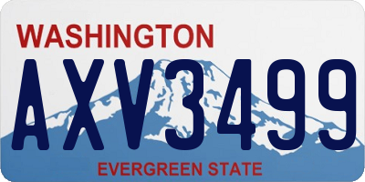 WA license plate AXV3499