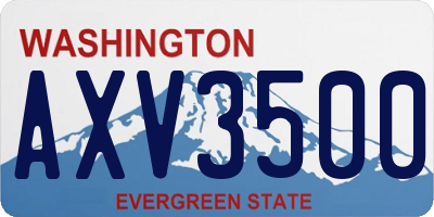 WA license plate AXV3500