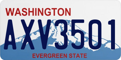 WA license plate AXV3501