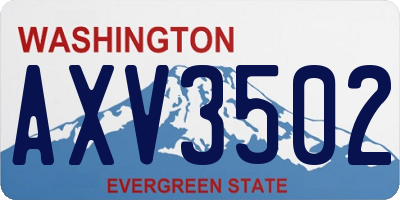 WA license plate AXV3502