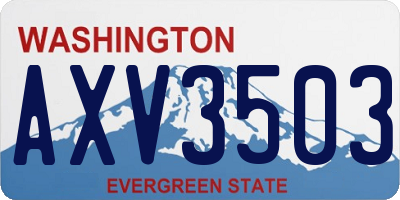 WA license plate AXV3503