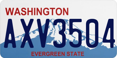 WA license plate AXV3504