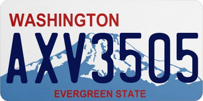WA license plate AXV3505