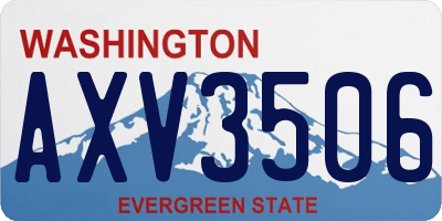 WA license plate AXV3506