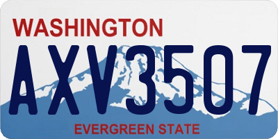 WA license plate AXV3507