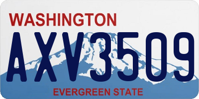 WA license plate AXV3509