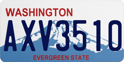 WA license plate AXV3510